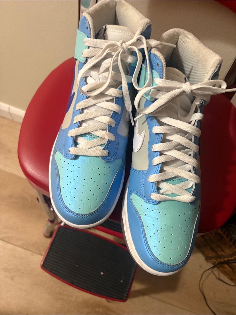 Nike Dunk  I GOT NEXT High-Top Sneakers  in Light Blue & Aqua size 8.5 men 10W
